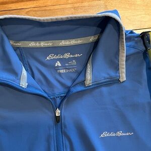 Eddie Bauer Blue Zip-Up quarter zip light pullover